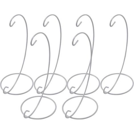 Support Suspendu En Fer - Pour Terrarium Verre Et Ornement Décoratif - Blanc - 10 x 23 cm - Lot De 6 (1/4)
