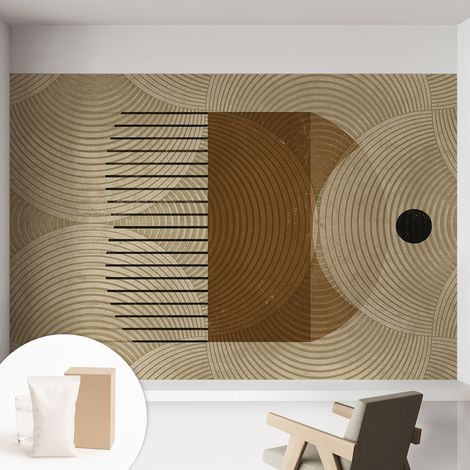 Papier peint intissé décoratif pour salon chambre et cuisine Facile à poser avec colle Géométrie de l'harmonie 152x104 cm (1/5)