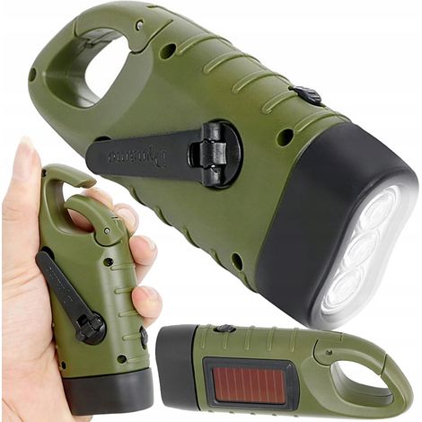 Torcia solare con manovella verde (100) GABA (1/5)