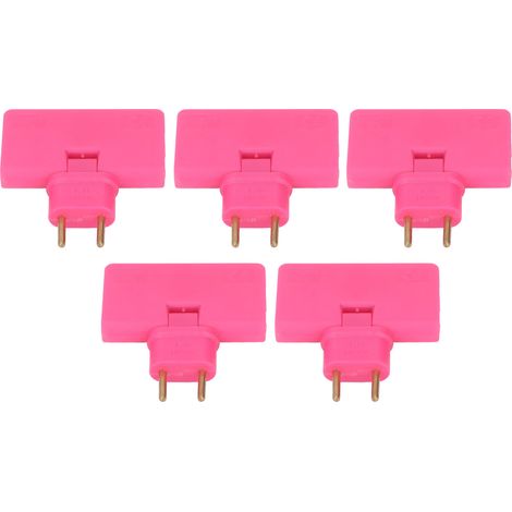 5er-Pack EU-Steckdosenadapter, kabellos, 180°-Verlängerung, 1 auf 3 EU-Stecker, 110–250 V, rosarot (1/5)