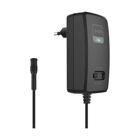 Fuente de alimentación compacta con corte y salida ajustable - 100-240 V - de 3 a 12 Vcc - 2,5 A + 6 enchufes (1/5)