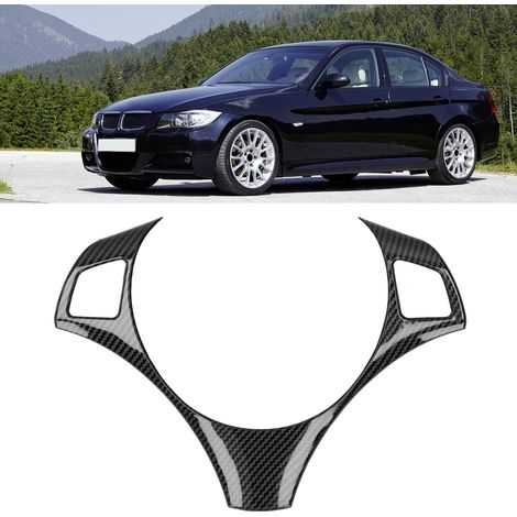 Autolenkrad mit glänzender Innenausstattung, kompatibel mit BMW 3er E90 2006-2012, glänzend schwarze Kohlefaserstruktur. (1/5)
