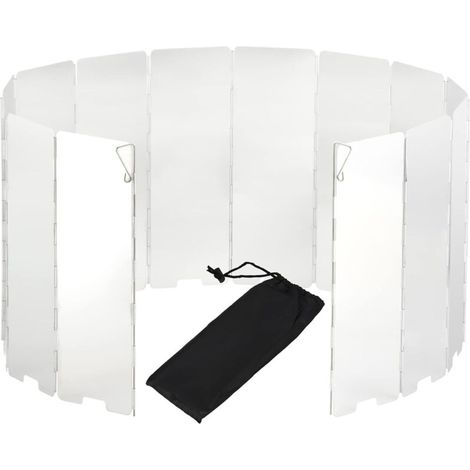 14 Plaques Pare-Vent Pliable en Aluminium Pare-Brise pour Rechaud de Camping Plein Air Pare-Brise pour Cuisinière à Gaz (1/5)