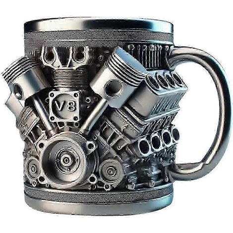 Mug en acier inoxydable avec personnalisation HwyS : moteur de voiture au design 3D original (1/5)