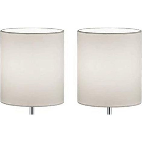 Lot de 2 abat-jours E14 cylindrique en lin - Abat-jour de rechange pour lampadaire et lampe de table - En tissu - Pour salon, chambre à coucher et bureau - Pièce de rechange universelle (1/4)