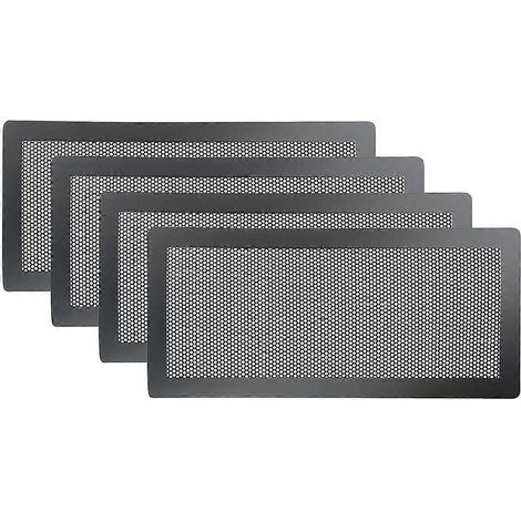Lot de 4 grilles d'aération magnétiques pour sols et murs/plafonds - Filtres en maille de 14 x 30 cm pour retenir les débris (1/5)