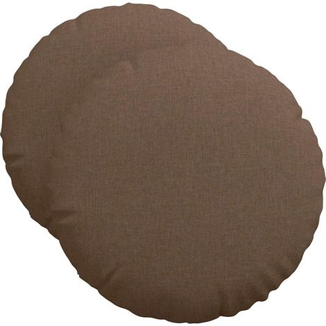 Seat Cushions 2 pcs Brown Ø50 x 19 cm Fabric vidaXL