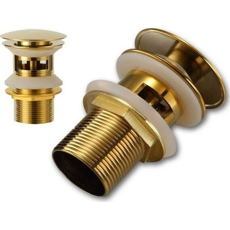 Cleafe - Bonde d\\'évier universelle Click Clack Pop-up Couleur Or - (1/2)