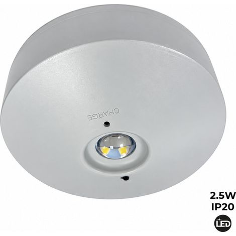 Luz De Emergencia Y Permanente LED Para Superficie 150lm 2,5W -