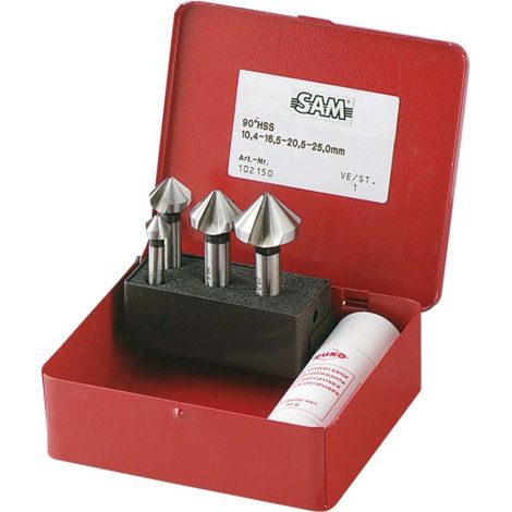 Coffret de forets Métal SAM Acier rapide 10.4mm à 25mm, 4 pièces ( Prix pour 1 )
