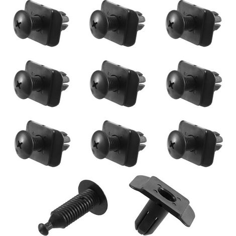 Schwarze, gefütterte Druckknopf-Befestigungsnieten für CX-9, Miata, Millenia, MPV, MX-3 und MX-6 (Modell 323626929), 10er-Packung