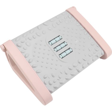 Untertisch-Fußstütze, ergonomische Fußstütze mit verstellbarer Höhe, Massagefunktion und Rollstuhlkompatibilität, rosa (1/5)