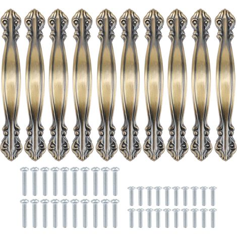 10er-Pack Vintage-Antik-Bogen-Schrankgriffe – Möbeltürgriffe 10,9 cm lang (64 mm Lochabstand) – grüne Bronze (1/5)