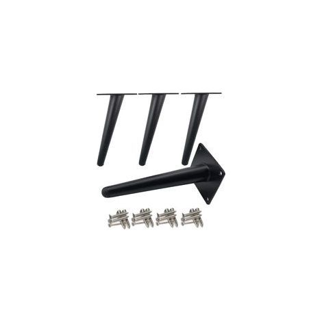 Pieds de Meubles Cônes Métal Noir 25 cm, Pieds Obliques pour Meubles, Bases Antidérapantes, Durables et Esthétiques (1/5)