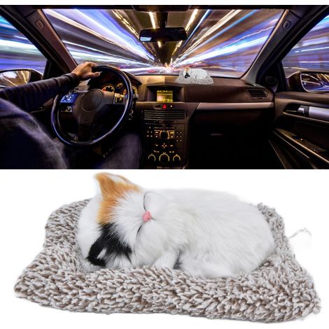 Realistisch miauende Katze, Bambuskohle-Katze, auto-förmige Schreibtischdekoration aus Aktivkohle. (1/5)