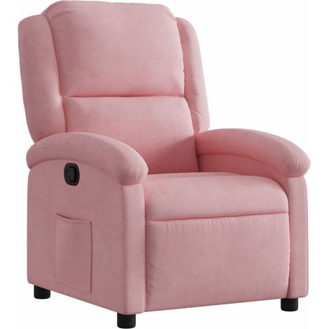 vidaXL Poltrona Reclinabile Rosa in Velluto (1/5)