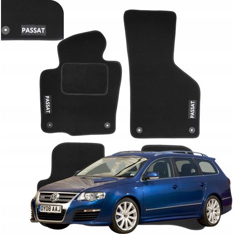 Tappetini in velluto per VW Passat B6 / B7 / CC / 2005-2016 con logo B in rilievo (1/5)