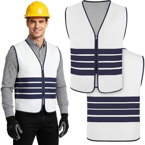 Gilet Reflechissant, Gilet de Sécurité Unisexe avec Bandes Réfléchissantes, Gilet Fluorescent Haute Visibilit pour la Course à Pied le Vélo la Moto et Travail (1/5)
