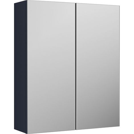 Nuie Arno Mirrored Bathroom Cabinet (50/50) 715mm H x 600mm W - Midnight Blue (1/3)