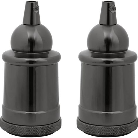 Douilles de lampe 2 pcs noir brillant E27 CFW15653 (1/5)