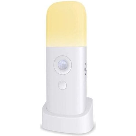 Veilleuse Enfant, Lampe Détecteur de Mouvement, Luminosité Ajustable,Portable, Rechargeable, pour chambre à coucher, chambre d'enfant, et salon (1-PACK)