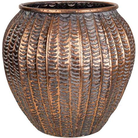 Macetero de metal dorado 35x35x32