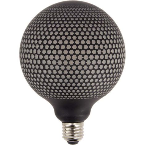 XANLITE - Lampadina LED decorativa a filamento G125, attacco E27, 4W Cons, 2700K, aspetto punto nero, lampadina standard decorativa per camera da letto e soggiorno, luce bianca calda, RFDEB125GRAPHRO (1/5)