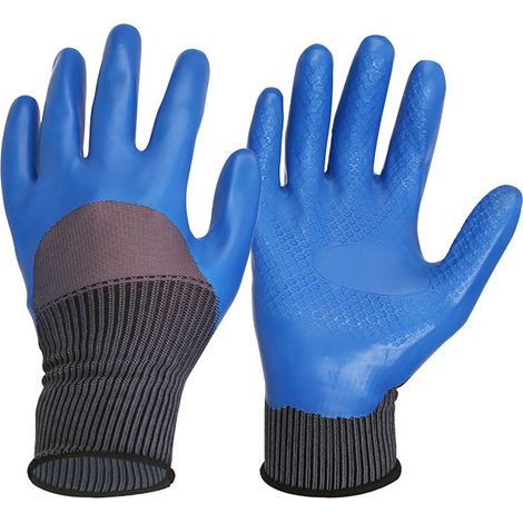 Gants de jardinage bleus pour hommes, résistants aux épines, imperméables, anti-perforation et anti-rayures, pour le jardinage. (1/5)