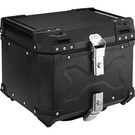 Baúl para motocicleta, diseño impermeable, ajuste universal, 45 L x Negro (1/2)