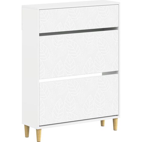Schuhschrank DELFT 78 x 24 x 103 cm Holzwerkstoff Weiß vidaXL (1/5)