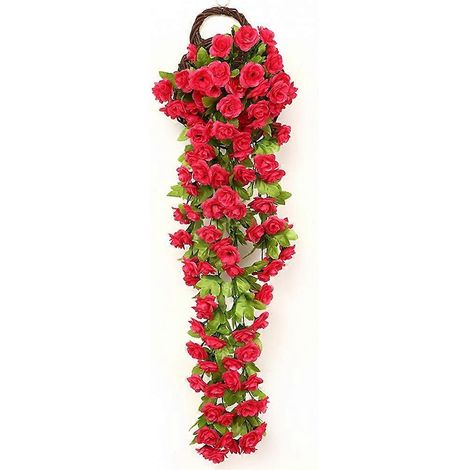 Fleurs de roses artificielles, fausses plantes décoratives, ornement floral suspendurose rouge (1/5)