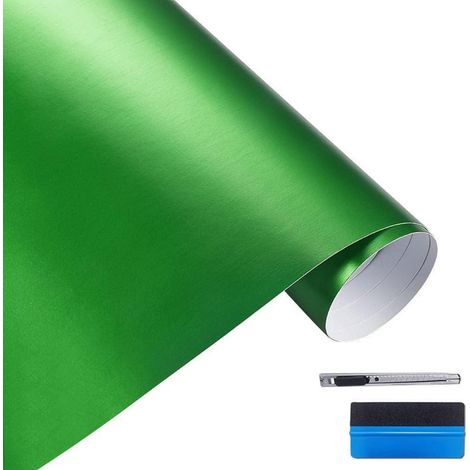 Folie gebürsteter Edelstahl Metallic Grün 30x150cm Matt Chrom Auto Laptop Möbel (1/5)