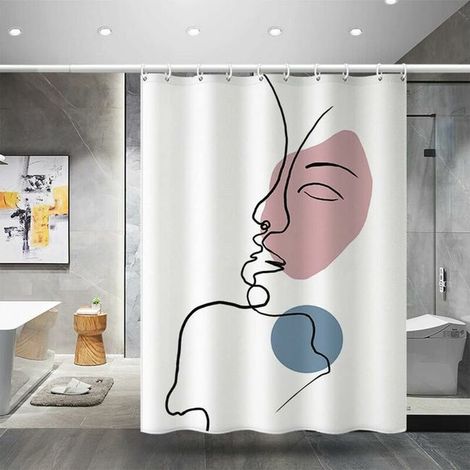 Wasserdichter, schimmelresistenter Duschvorhang, 180 x 200 cm, maschinenwaschbar, strapazierfähig, 1 Stück (1/4)