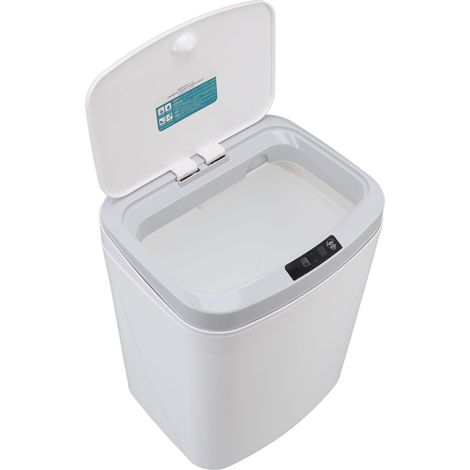 Intelligenter 16-Liter-Abfalleimer mit Infrarotsensor, geräuschloser manueller Bedienung, mit Nachtlicht, weiß (1/5)