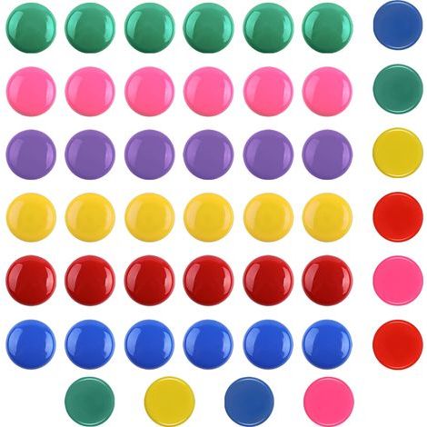 Aimants pour tableau magnétique, lot de 46 aimants pour réfrigérateur, petits aimants ronds et colorés pour tableau blanc ou tableau d'affichage. (1/5)