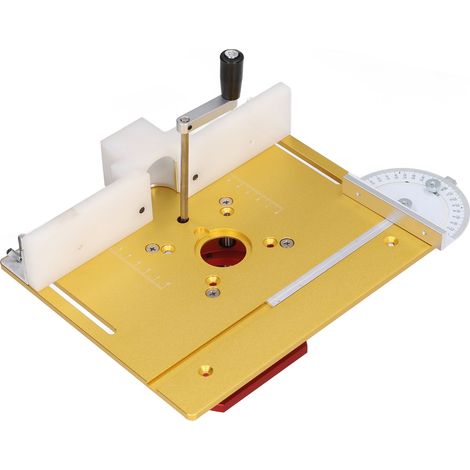 Kit élévateur de toupie avec plaque supérieure, base de levage pour défonceuse, rainurage, affleurage, chanfreinage, plateau de table doré (1/5)