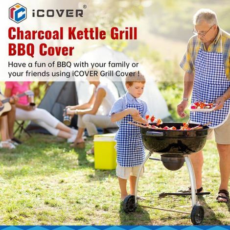 Couverture Dôme pour Grill à Charbon Ronde – 74 cm de Diamètre × 96 cm de Hauteur – Étanche, Résistante aux UV et aux Intempéries (1/4)