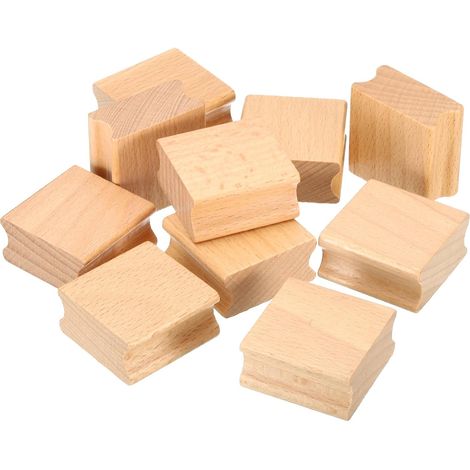 40x40mm Supports de Tampons en Caoutchouc en Bois Vierges, Poignée de Tampon en Caoutchouc, Blocs en Bois Dur pour la Fabrication de Tampons, Artisanat DIY Style 2, Brun (1/5)