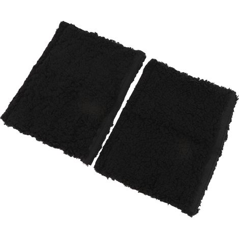 Lot de 2 coussins d'accoudoirs confortables en peau de mouton, pour chaises de bureau et de transport (noir). (1/5)