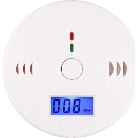 Détecteur de Monoxyde de Carbone, Détecteur de CO Intelligent avec l'Écran LCD, avec Bouton de Test et Voyant d'état LED (1PC, 10x3,7 cm) - Bluedeer