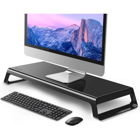 Ständer für Monitor, Fernseher, Laptop, Aluminium, schwarz, bis 15 kg, 58 x 24 x 10 cm (1/5)