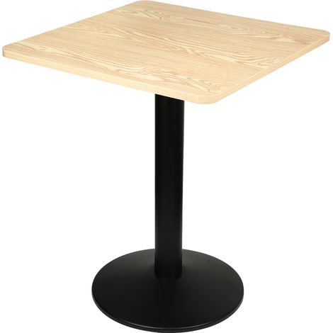 Haloyo® Table bistro carrée, table à manger en bois, MDF et acier, 60 x 60 x 75 cm, couleur bois naturel (1/5)