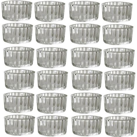 Ensemble de 24 photophores en verre transparent (1/5)