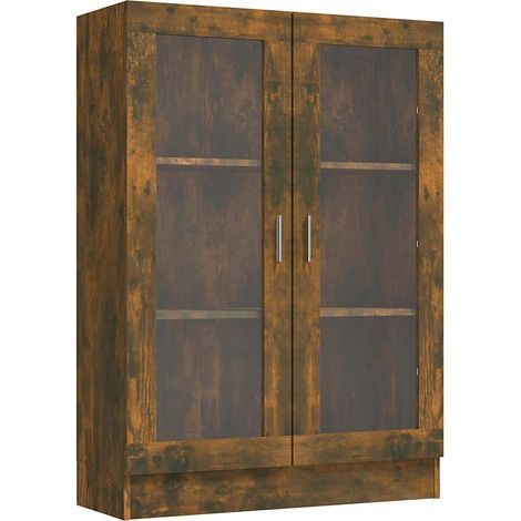 Maison Exclusive - Vitrinenschrank Räuchereiche 82,5x30,5x115 cm (1/5)