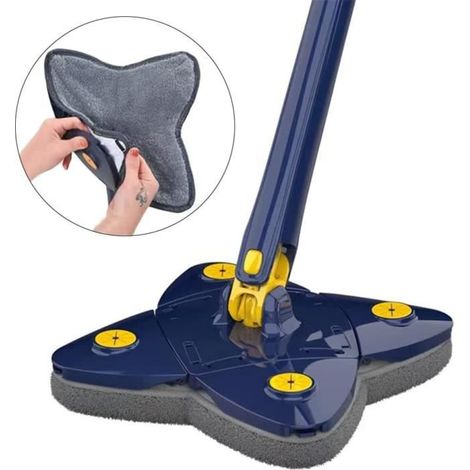 Balai de Nettoyage Réglable Rotative à 360°, Balai Serpillère avec Compression Automatique de l'eau, Serpillere Microfibre (1/4)