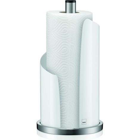 kela portarotoli da cucina, verticale, per rotoli spessi, portarotoli da cucina alto 33,5 cm, STELLA, acciaio inox bianco