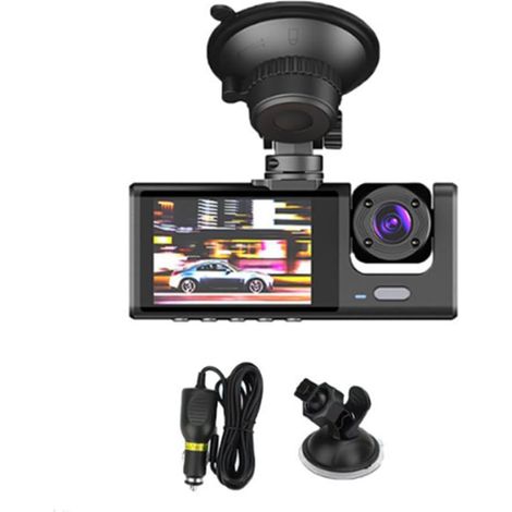 Auto-Dashcam mit zwei Objektiven, Fahrvideorecorder mit Kamera und Innenraum, Parkmonitor mit Nachtsicht 1080P