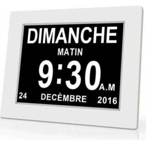 Horloge calendrier numérique One Piece 7 pouces avec date et heure, horloge Alzheimer pour parents, rappel de médicaments pour grands-parents et enfants - Blanc - 20414324mm, (1/5)
