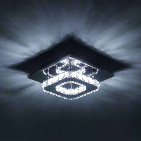 Plafonnier D'Intérieur À Led Lustre En Cristal K9 Moderne Pour Salon, Chambre À Coucher, Salle À Manger (Blanc Froid)
