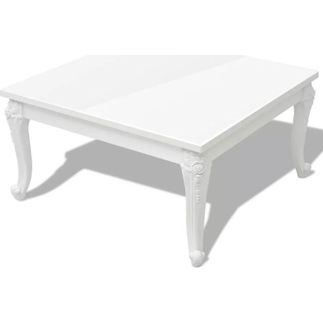 vidaXL Tavolino da Salotto 80x80x42 cm Lucido Bianco (1/5)